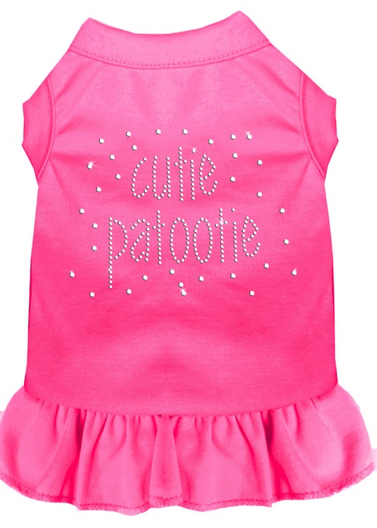 Rhinestone Cutie Patootie Dress Bright Pink XS